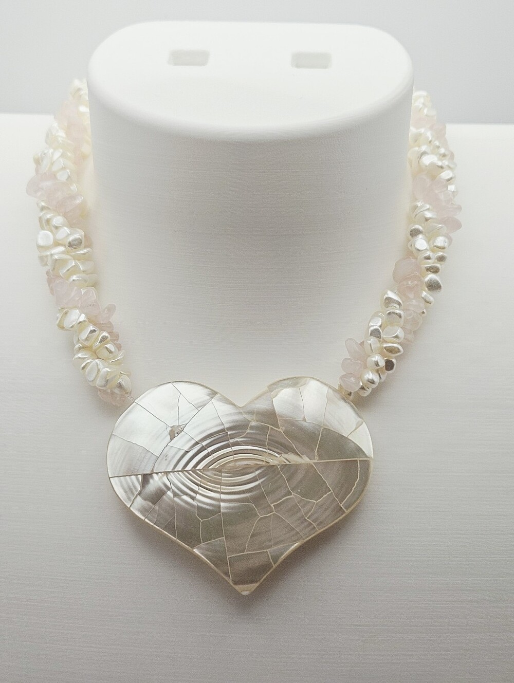 Vintage Heart Mother Of Pearl Necklace